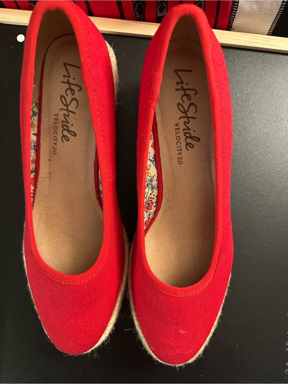 Life Stride Red Canvas Espadrille